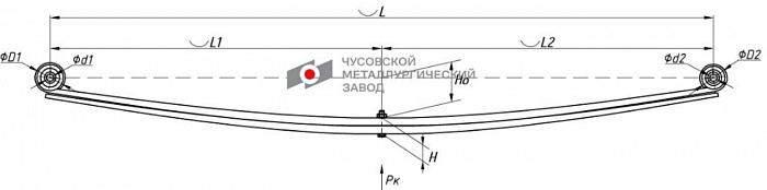 Рессора задняя Fiat Ducato (244 кузов), Citroen Jumper, Peugeot Boxer 1994-2006 2-х листовая 801702FA-2912012 