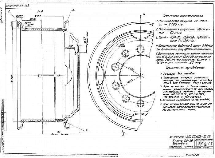 Колесный диск 8,5-20 380-3101012-20